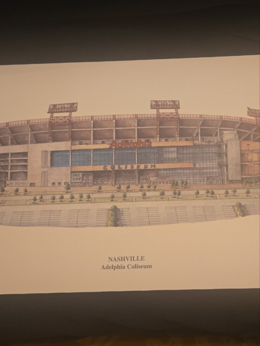 Nashville Adelphia Coliseum Print. Num.16 of 700 Prints Signed by Phil Ponder